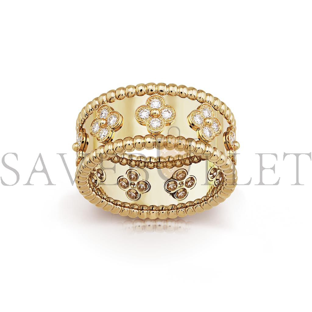 v*n cl*f arpels perlÉe clovers ring, small model - yellow gold, Di*m*nd  vcaro9nc00